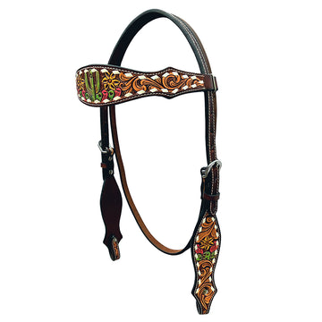 Bar H Equine Genuine Western American Leather Horse Premium Headstall & Breast Collar Set